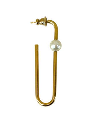 Christian Dior Mail Asymmetrical Faux Pearl Earrings