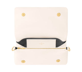 Louis Vuitton White Monogram Pochette Cousin Bag With Gold Chain