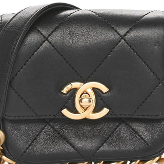 Chanel Mini Framing Chain Bag In Black Quilted Calfskin With Gold-Tone Hardware