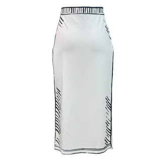 Fendi White Comic Mark High Waist Maxi Skirt