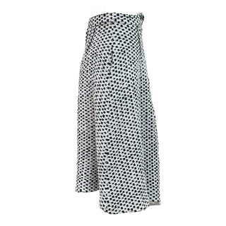 Chanel Black & White Textured Tweed High Waist Skirt with Front Zip Detail