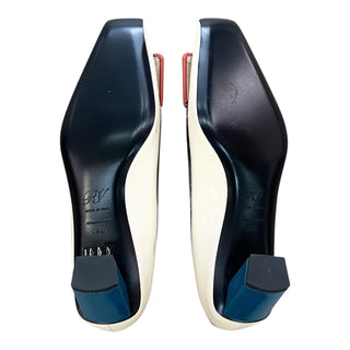 Roger Vivier Multicolor Patent Leather Buckle Low Heel Pumps