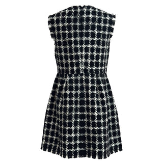 Valentino Black & White Tweed Sleeveless Mini Dress