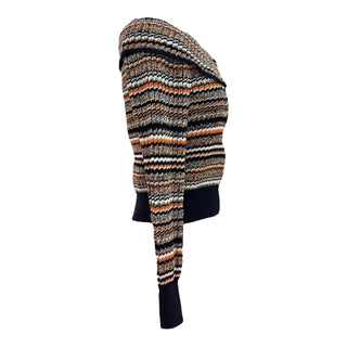 Chanel Cuba Multicolor Striped Knit Zip Cardigan