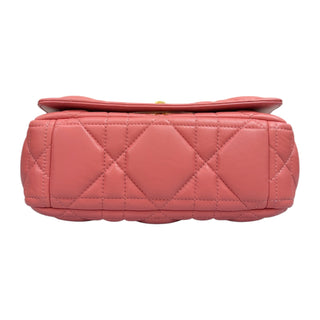 Christian Dior Pink Lambskin Leather Cannage Small Caro Bag