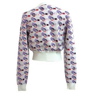 Chanel White & Lilac Beach Series Knit Cardigan
