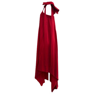 Valentino S.p.A. Red Silk One-Shoulder Draped Gown