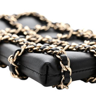 Chanel Lambskin Tech Me Out With Chain Clutch