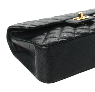 Chanel Black Caviar Skin Small Classic Double Flap Bag With Gold Hardware