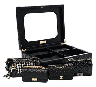Chanel Black Success Story Set Of 4 Mini Bags With Quilted Trunk