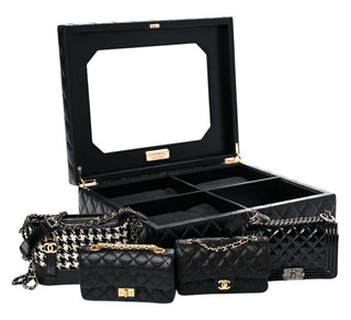 Chanel Black Success Story Set Of 4 Mini Bags With Quilted Trunk