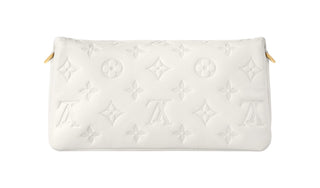 Louis Vuitton White Monogram Pochette Cousin Bag With Gold Chain