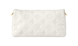 Louis Vuitton White Monogram Pochette Cousin Bag With Gold Chain