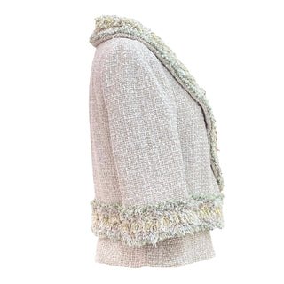 Chanel Pastel Fringe-Trimmed Tweed Jacket & Matching Strap Top Set