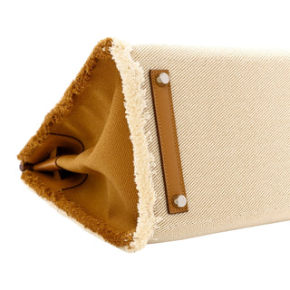Hermes Birkin 35 Swift Twill H Fray In Sesame & Ecru With PHW