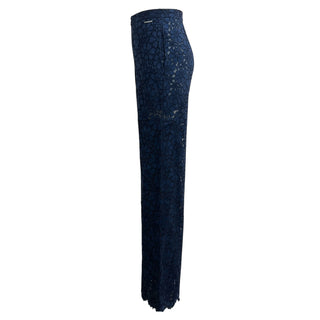 Chanel Navy Floral Embroidered Pants