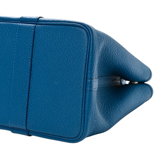 Hermes Garden Party 30 Veau Negonda In Bleu Outremer With Palladium Hardware