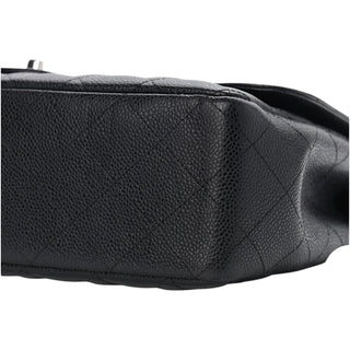 Chanel Black Caviar Jumbo Double Flap With Silver Hardware