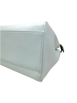 Fendi White Mini Peekaboo With Snakeskin Contrast Bag