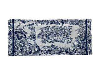 Christian Dior Large Ecru And Blue Toile De Jouy Embroidery Book Tote