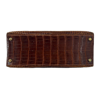 Hermès Kelly 28 Sellier Shiny Niloticus Crocodile Havane With Gold Hardware