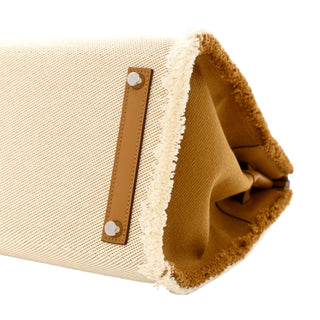 Hermes Birkin 35 Swift Twill H Fray In Sesame & Ecru With PHW