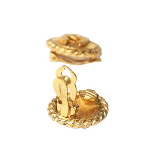 Chanel Vintage CC Clip-On Gold Plated Earrings