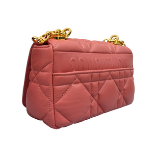 Christian Dior Pink Lambskin Leather Cannage Small Caro Bag