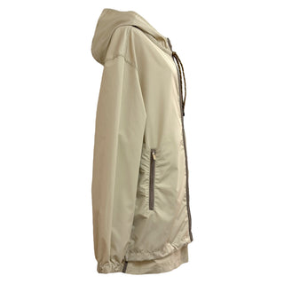 Miu Miu Beige Hooded Nylon Windbreaker Set