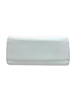 Fendi White Mini Peekaboo With Snakeskin Contrast Bag