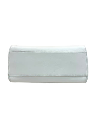 Fendi White Mini Peekaboo With Snakeskin Contrast Bag