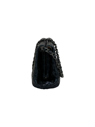 Chanel Black Python Soirée CC Pearl Clutch