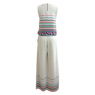Chanel Multicolour Chevron Knit Sleeveless Top and Wide-Leg Pants Set