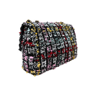 Chanel Multicolored Sequin Small Single Flap Bag With Gold Hardware