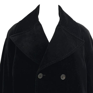 Saint Laurent Black Velvet Crystal Logo Coat
