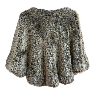 Alaïa Grey Textured Faux Fur Cape