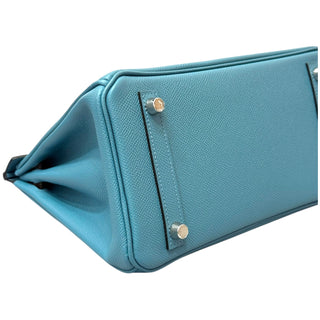 Hermes Birkin 25 Tricolor Blue Jean/Ecorce/Sesame Epsom Leather With Palladium Hardware