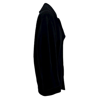 Saint Laurent Black Velvet Crystal Logo Coat