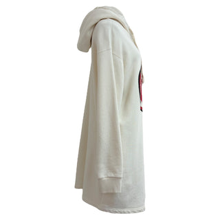Gucci Ivory GG Apple Hooded Sweatshirt Dress