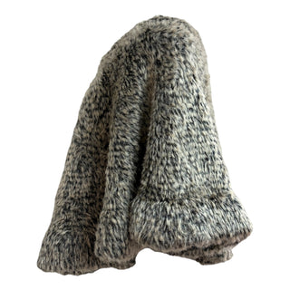 Alaïa Grey Textured Faux Fur Cape