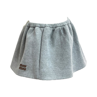Miu Miu Grey Cotton Jersey Zip-Up Jacket & Skirt Set
