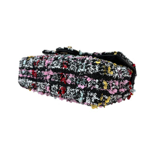 Chanel Multicolored Sequin Small Single Flap Bag With Gold Hardware