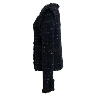 Lanvin Black Embellished Tweed Jacket