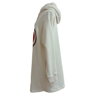 Gucci Ivory GG Apple Hooded Sweatshirt Dress