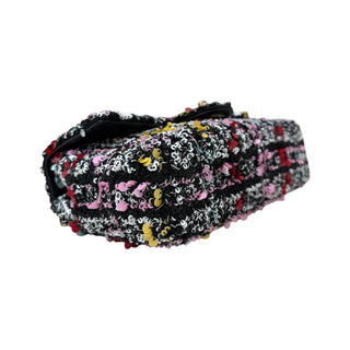 Chanel Multicolored Sequin Small Single Flap Bag With Gold Hardware