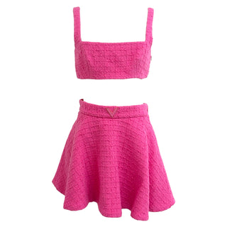 Valentino Pink Bouclé Knit Three-Piece Set