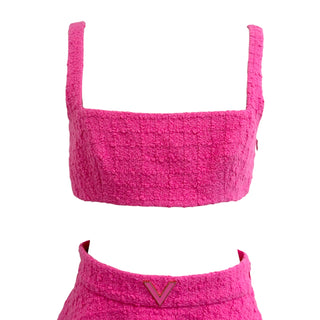 Valentino Pink Bouclé Knit Three-Piece Set