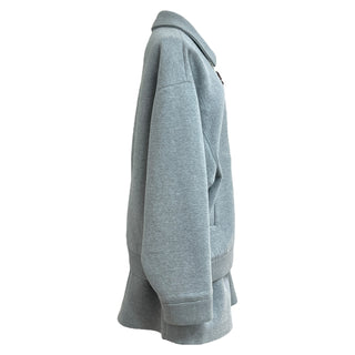 Miu Miu Grey Cotton Jersey Zip-Up Jacket & Skirt Set