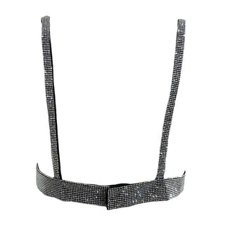 Prada Crystal Embellished Triangle Logo Bralette