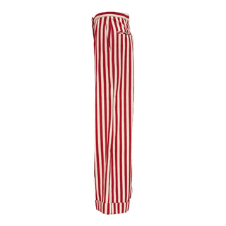 Chanel Red & White Striped Wide Leg Pants